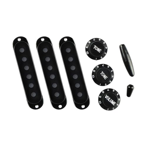 シングルコイルピックアップカバー 交換用エレキギターカバー ボリュームトーンコントロールノブ付きエレキギターカバー ボリュームトーンコントロールノブ付き