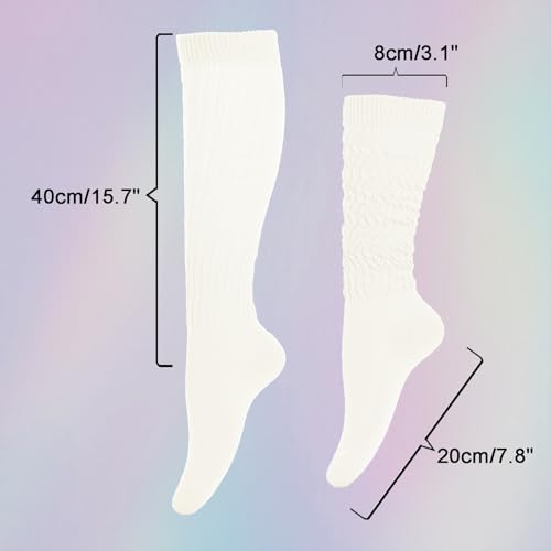 Image of Gvhntk Slouch Socks Women 80s 90s Scrunch Socks Extra Long Slouchy Sock Knee High Sock