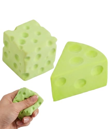 Image of 2Pcs Cheese Squishy, Taba Squishy, Dumpling Squishy-Stretchy Food-Shaped Sensory (green1)