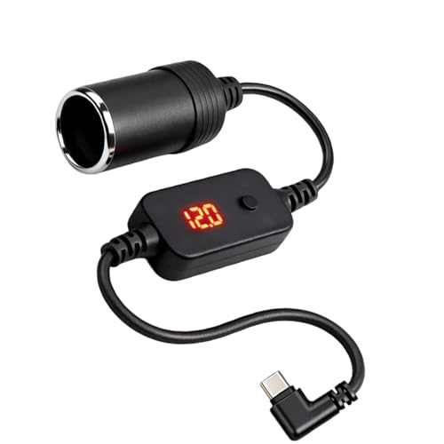 SkyPOOU Adaptateur de chargeur de voiture de type C avec protection contre les surtensions et les surintensités pour les tensions de sécurité des appareils Chargeurs réglables