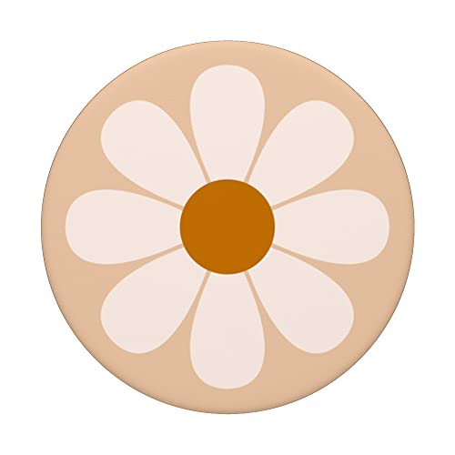 Retro Daisy Flower Summer Y2K Aesthetic Coconut Girl Bimbo PopSockets Swappable PopGrip, Black - Image 3