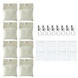 CanvasFUBESK Outdoor Vorhang Sandsack Beschwerte Taschen 8 Stück mit Metallclips für Pergola-Vorhänge, Cabana-Pavillon, Gartentischdecken, Flaggen, Picknick-Matten, Beige, 15,2 cm L x 12,7 cm B