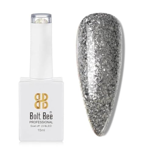 Image of Bolt Bee Glitter Color Gel Nail Polish Soak Off UV Gel DIY at Home Manicure Salon Nail Art (86, 15ml)