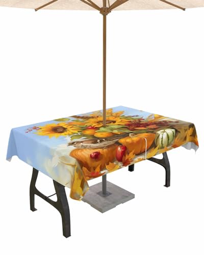 Thanksgiving Fall Outdoor Tablecloth 54