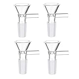 4Pcs Lab Glass Funnel, 14mm Glass Stem Funnel