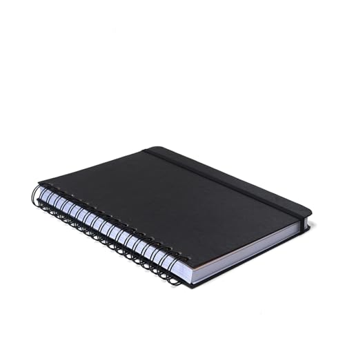 Caderno Espiral Clássica Pautado 17X24 Preta 160 Fls, Cicero