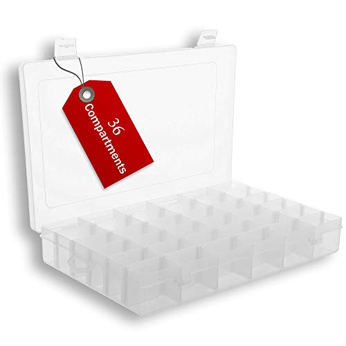 Outdoor 360 Plastic Bead Box - Loom Organizer Case Empty - Letter Board Letter Organizer Box - Bead...