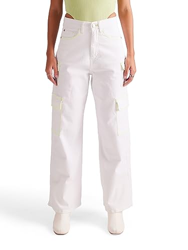 Jean coupe ample pour femme le pantalon en denim bleu moyen en taille 32