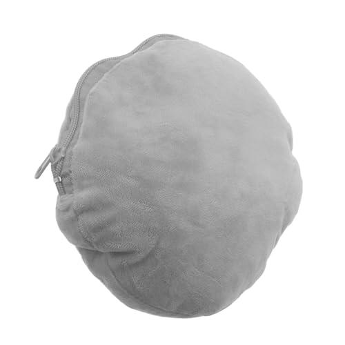 NOLITOY Étui Chauffe-Mains Rond 20 CM en Tissu Doux Gris, Housse Isolante Anti-Brûlure et Anti-Peluches Fermeture Éclair, Manchon Thermique pour Bouillotte Protection et Maintien Chaleur