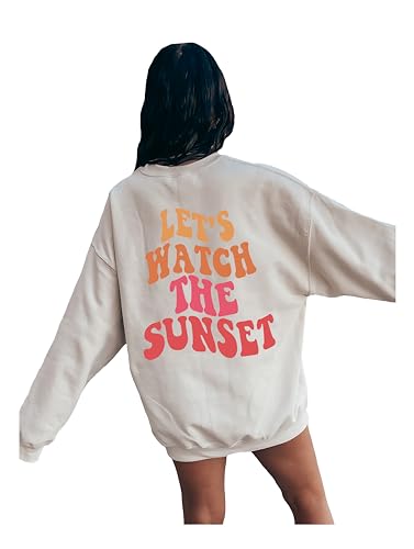 Lets Watch The Sunset Hoodie & Sweatshirt, Aesthetic, Trendy, With Words on Back, Tumblr