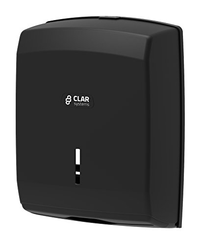 Clar Systems T6100PN Dispensador de Papel Toalla, 600 Toallas, Acabado Soft Touch, Negro