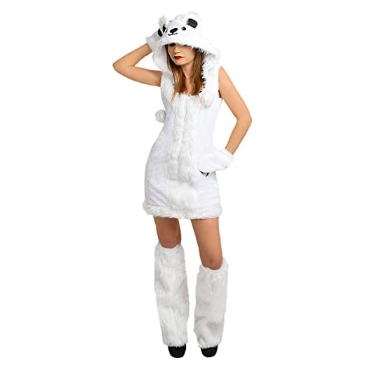 Funidelia | Disfraz de Oso Polar para Mujer Talla L Animales, Oso - Color: Blanco - Divertidos Disfraces y complementos para Carnaval y Halloween