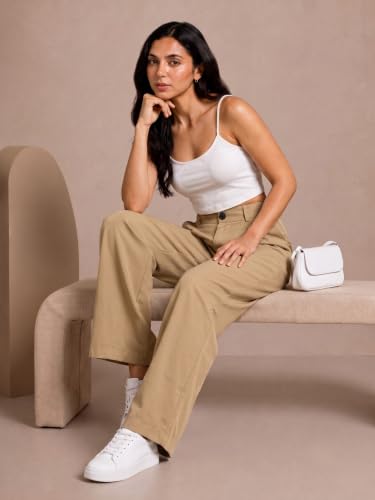 Image of Womens NS Lycra Korean High Waist Straight Pants