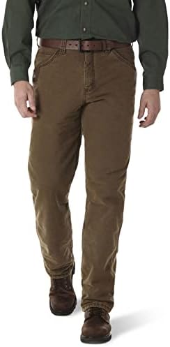 Wrangler mens Lined Relaxed Fit Jean Work Utility Pants, Antique Indigo/Black, 33W x 30L US