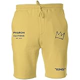 Pharoh Clothing Mens Shorts Mint Green and Yellow King Logo Pigment Yellow xs
