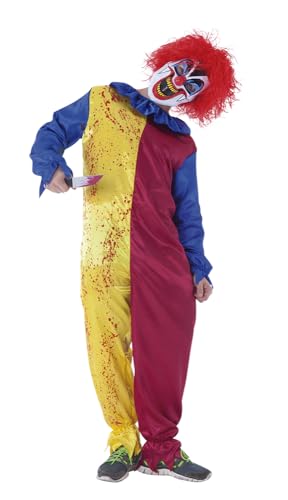 Rubies Disfraz Payaso Psycho para niños con Jumpsuit y máscara, Licencia Oficial Rubies, óptimo para halloween, carnaval y cumpleaños