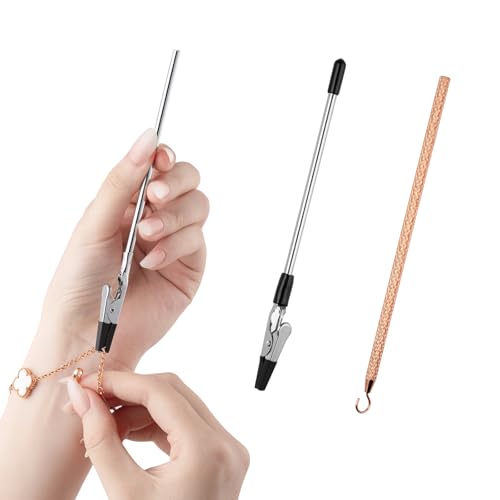 Vnsuyo 2 Pcs Bracelet Helper Tool, Portable Bracelet Helper Easy to Put on Yourself, Fastener Helpers Tool for Jewelry Clasps,Necklace, Zippers, Crafts