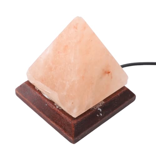 USB Powered Himalayan Salt Lamp, Hand Carved Pyramid Shape Color Changing Night Light with RGB Light Source, Ideal Christmas, Valentine's Day, Holidays, Birthdays