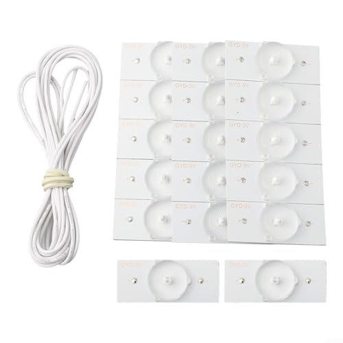Sumsoctober Alto brillo para cuentas de lámpara SMD con lente óptica para reparación de TV LED de 32 a 65 pulgadas, varias opciones de voltaje (20 piezas de 3 V)