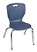 Romig Trek 36 in. Round Adjustable Classroom Table- Noble Oak Top, Grey Base & 4 Andy 12 in. Blue Stack Chairs