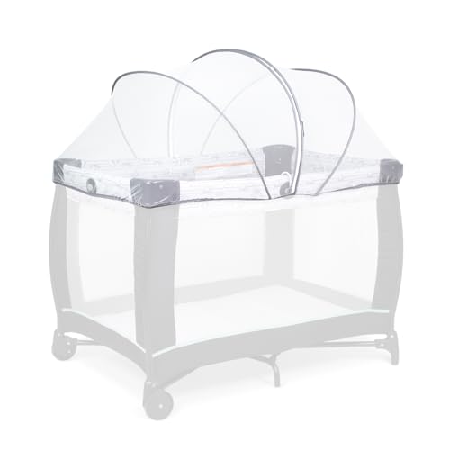 Beberoad Love Portable Playard Cover – Breathable Mosquito Net with 2-Way Zipper for Travel Cribs & Playpens (White)