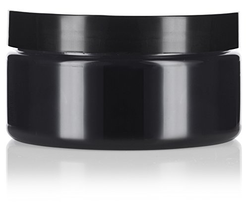 Black PET Plastic (BPA Free) Refillable Low Profile Jar - 8 oz (12 Pack) - Thumbnail 3