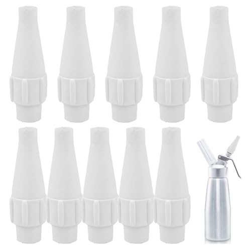 Whipped Cream Dispenser Silent Nozzle 10PCS Cream Dispenser 3x1x1 Inch Easy Installation Whipped Cream Canister Replacement Parts Supplies Whipped Cream Dispenser