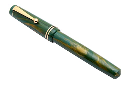 Image of Ledos Click Aristocrat Marble Fountain Pen With 3in1 Ink Filling Mechanism & Golden Trims (Green Marble)
