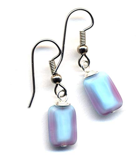 Baby Blue Earrings, Czech Glass Beads Earrings, Surgical Steel Earrings, Hand made Jewelry by AnnaArt72