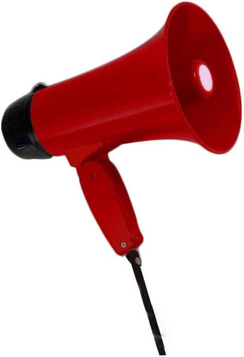 Megaphone Megaphone Speaker, Recharged Speaker Siren Bullhorn 656 Yard Range Compact with Foldable Handle for Cheerleading and Police Use Bullhorn Amplifiers