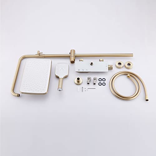 Robinet de douche exposé thermostatique avec douchette et cascade - 8