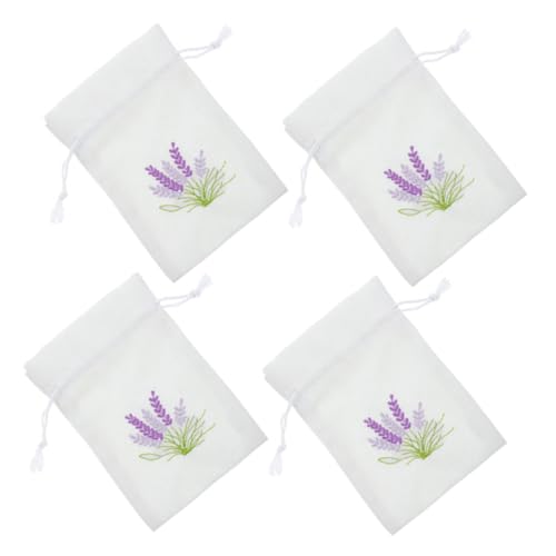 4Pcs Canvas Drawstring Bags for Dried Lavender Potpourri Fragrance Elegant Storage for Home Closet