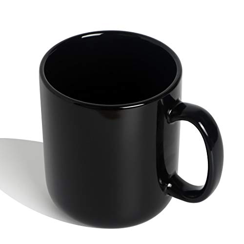 Smilatte 20 OZ Large Coffee Mug, M016 Plain Ceramic Boss Big Tea Cup with Handle for Dad Men, Black