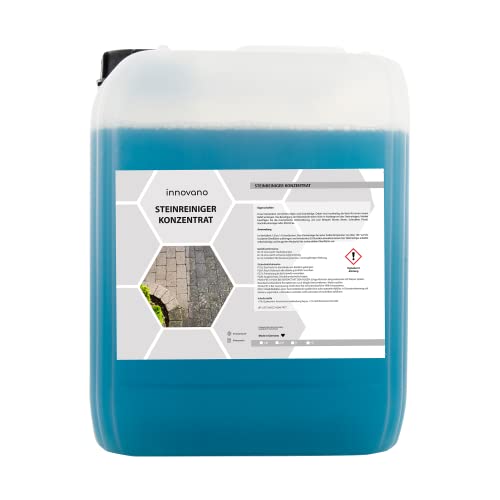 Innovano Steinreiniger, Algenreiniger, 5 Liter Konzentrat, zur Reinigung von Steinen, Terrassen, Steintreppen, Fliesen, Outdoor Cover