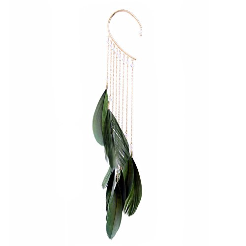 QUECY® 1 Pc Feather Designer Fashion Jewellery Earings Leave Shaped Trendy Earrings for Women and Girls - Dark green (one) (B0CW9X57VX) Amazon Price History, Amazon Price Tracker