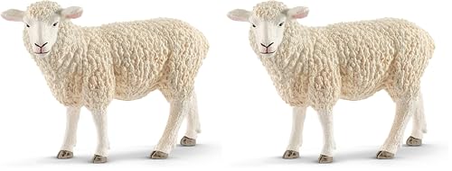 Schleich 13882 Figurine Farm World - Mouton, Jouet dès 3 Ans (Lot de 2)