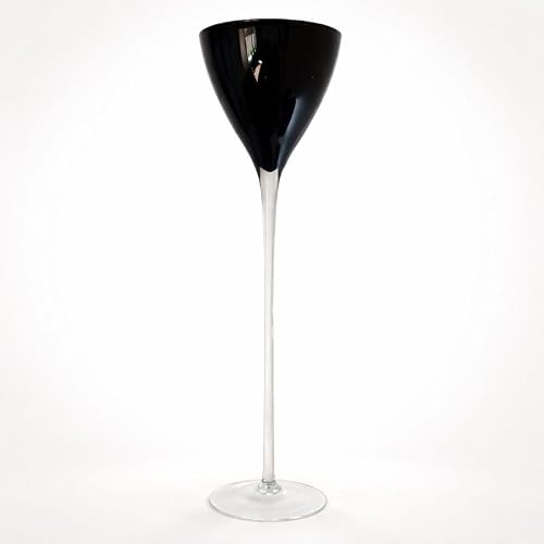 Floralcraft® Black Styly Martini Vase 100cm – Tall Flared Glass Cocktail Vase for Weddings, Home Décor & Event Centrepieces