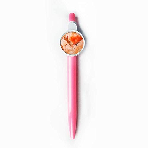 Stylo à bille rétractable bleu anti-tache motif marbre orange blanc pour écrire proprement sans bavure