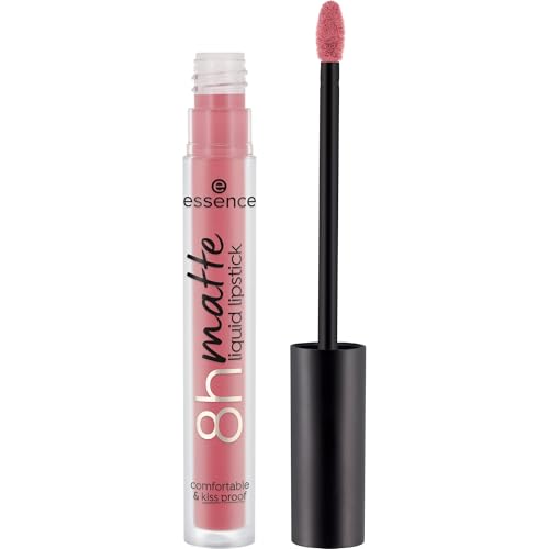 essence 8h matte liquid lipstick, Nr. 15, Pink, langanhaltend, mattierend, schnelltrocknend, matt, vegan, wasserfest, ölfrei, ohne Konservierungsstoffe, 1er Pack (2.5ml)