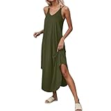 Vestidos de verano, largos, vestidos bohemios, vestidos de playa, trajes de viaje, verde, XXL