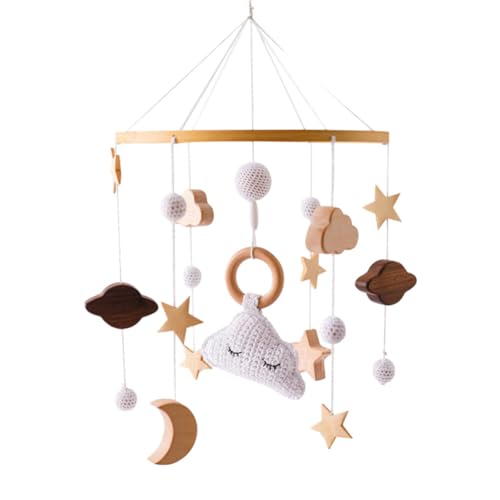 Baby Mobile for Crib, Bunny Baby Crib Mobile – Crib Mobile for Girls – Neutral Hand-Crocheted Mobile Baby Mobile for Bassinet Type 1