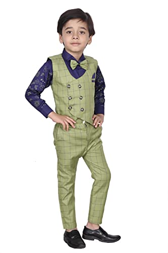 Image of Stylish 3-Piece Waistcoat, Shirt, Trouser and Bow-Tie Suit Set VC003