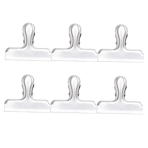 ARTIBETTER 6Piezas Clips De Bolsa Inoxidable Sellador De Comida Hermético Para Snacks Práctico y Duradero Para Cocina y Oficina