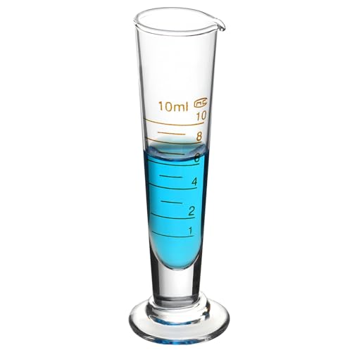 QWORK® Tasse à mesurer, éprouvette graduée en verre de 10 ml en verre borosilicaté avec...