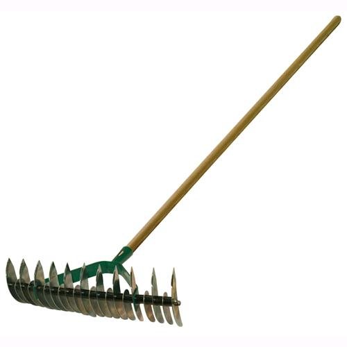 BRIXO Rastrello Sarchiatore Aeratore Doppio 32 Denti (11/21) con Manico