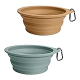 PetBonus Gamelle Pliable en Silicone pour Chien, sans BPA, Lavable au Lave-Vaisselle, Portable, Pliable et Extensible, pour Chien, avec 2 mousquetons