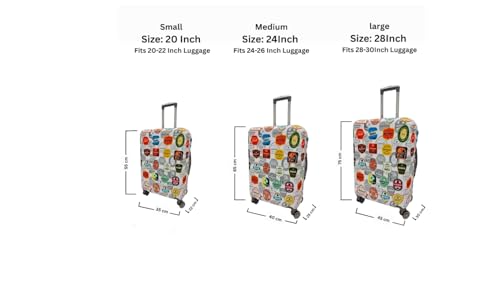 Image of Printed Travel Luggage Cover for Suitcase - Stretchable & Scratchproof Trolley Bag Protector