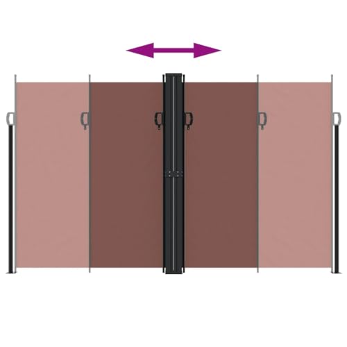 Brise-vue résistant aux intempéries store latéral imperméable 100% polyester enduit PU marron - 5
