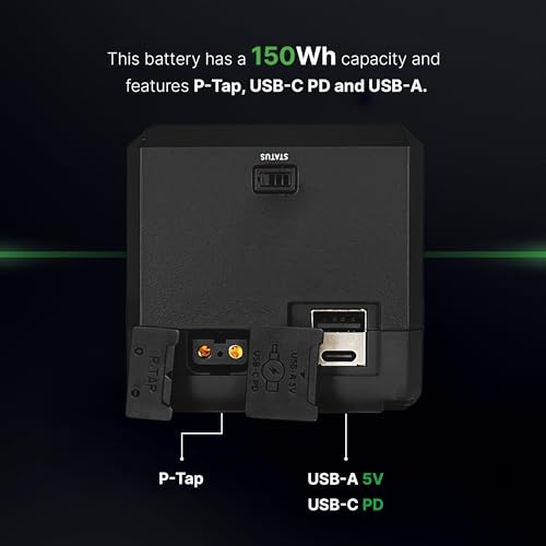 Image of CoreSWX LLC CORE NANOV150X, 150wh Micro Sized V-Mount Smart Battery Pack, 14.8v 10.2Ah. 12A Draw with EmLED Fuel Gauge, USBCPD and Ptap