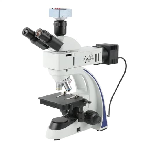 Microscope Industrial Uprigh Metallurgical Microscope Trinocular Achromatic Microscope for Metal Alloys Ceramics Surface Silicon Wafer(48MP 4K HDMI USB)